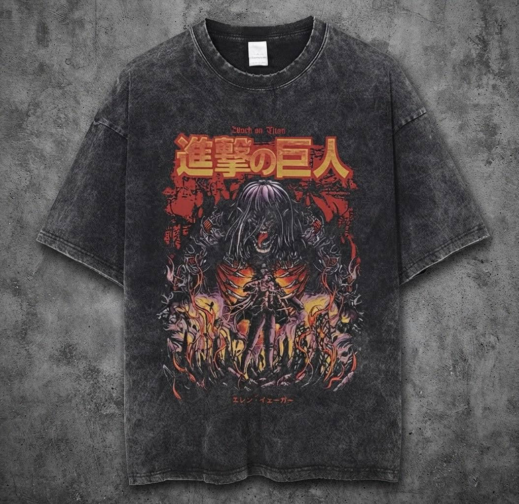 Attack on Titan Eren Yeager Vintage Washed Cotton Tee