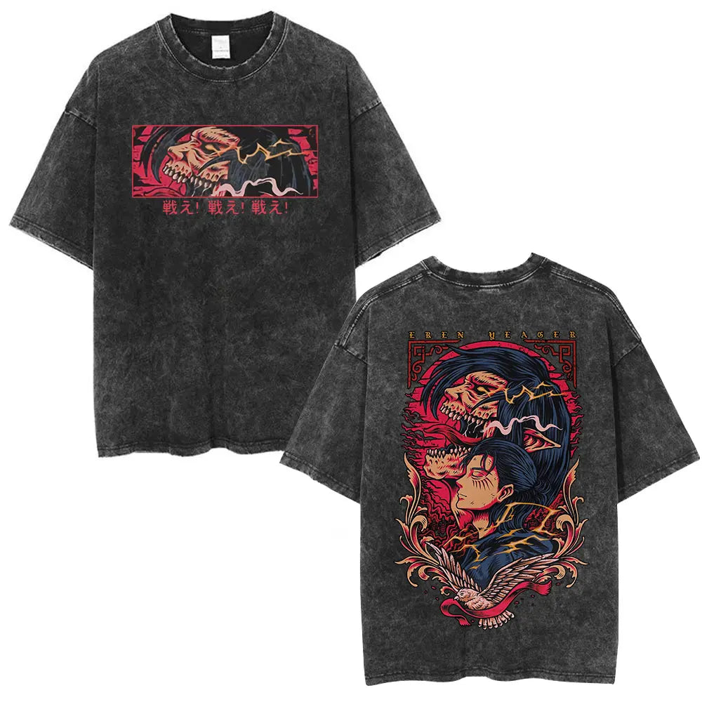 Attack on Titan Eren Yeager Vintage Washed Cotton Tee