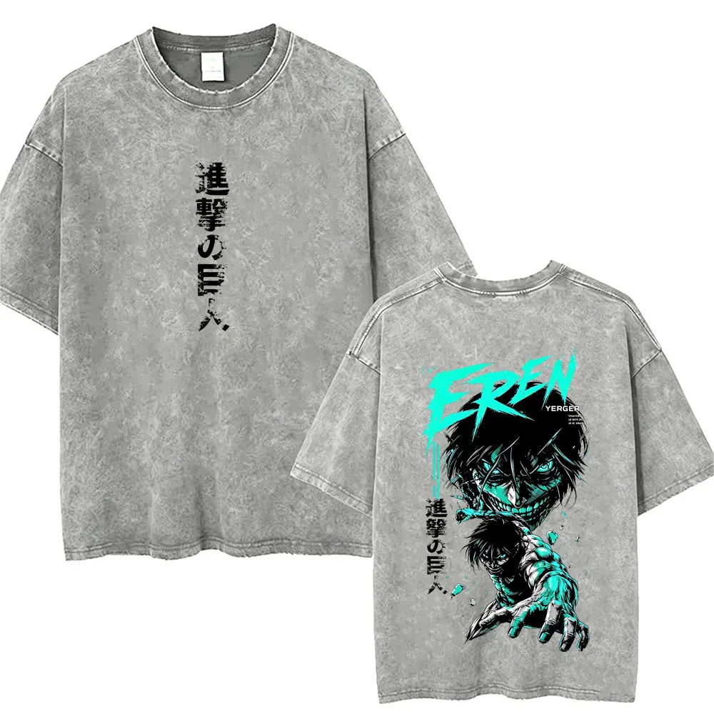 Attack on Titan Mikasa Ackerman Vintage Washed Cotton Tee