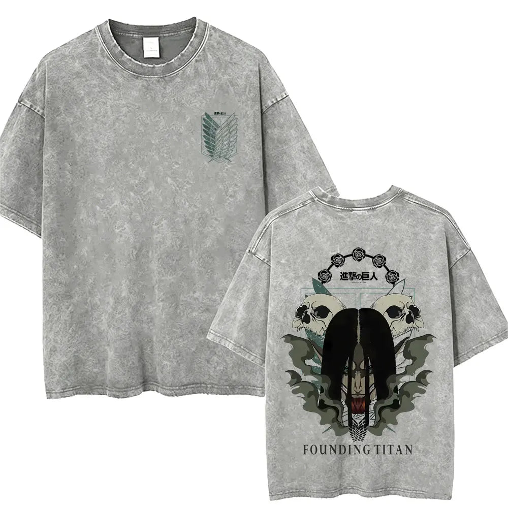 Attack on Titan Mikasa Ackerman Vintage Washed Cotton Tee