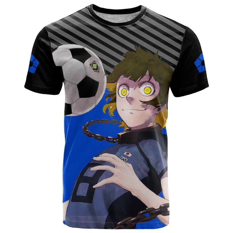 Blue Lock 3D Printed Harajuku Y2K Football Tee