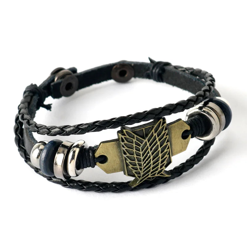 Attack on Titan Scout Regiment Woven Leather Bracelet