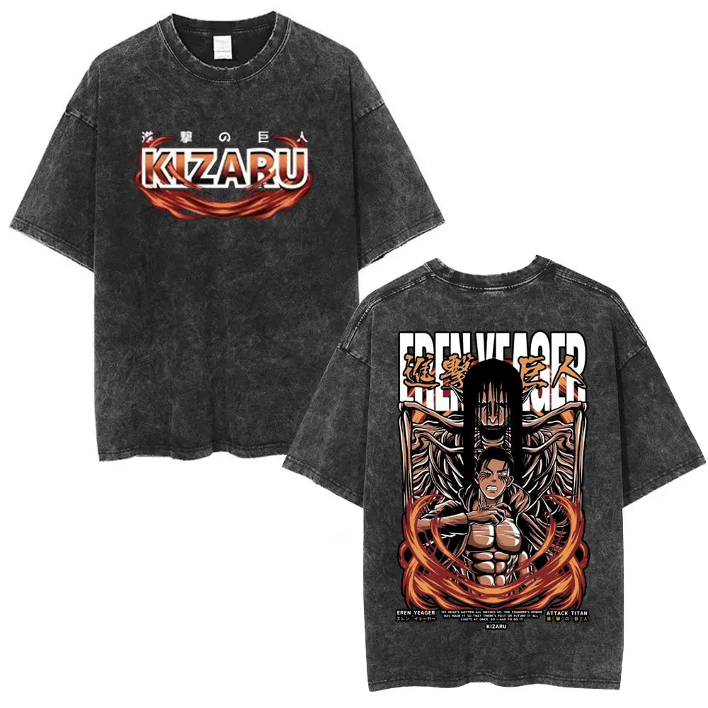 Attack on Titan Eren Yeager Vintage Washed Cotton Tee