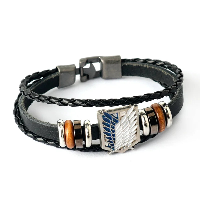 Attack on Titan Scout Regiment Woven Leather Bracelet
