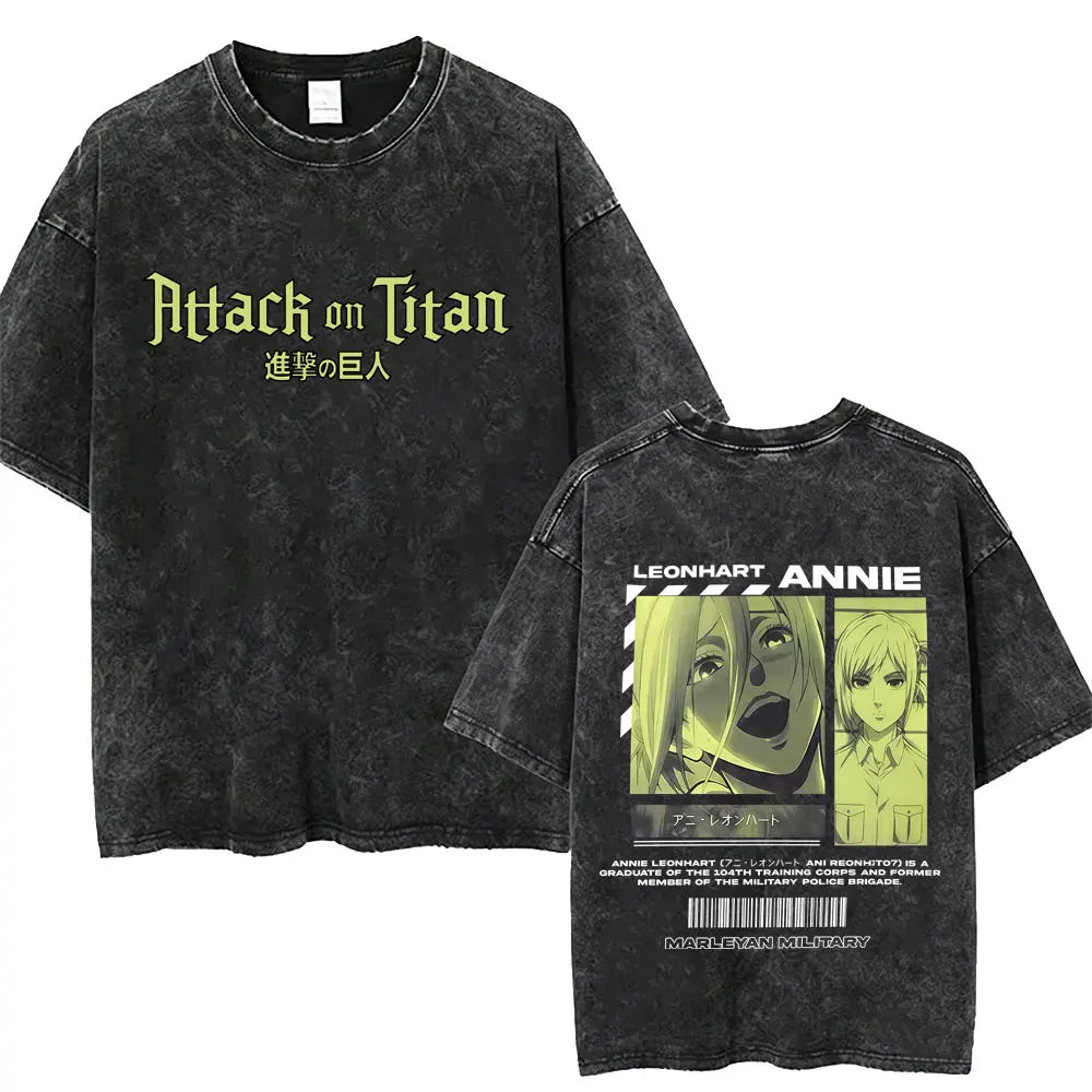 Attack on Titan Mikasa Ackerman Vintage Washed Cotton Tee
