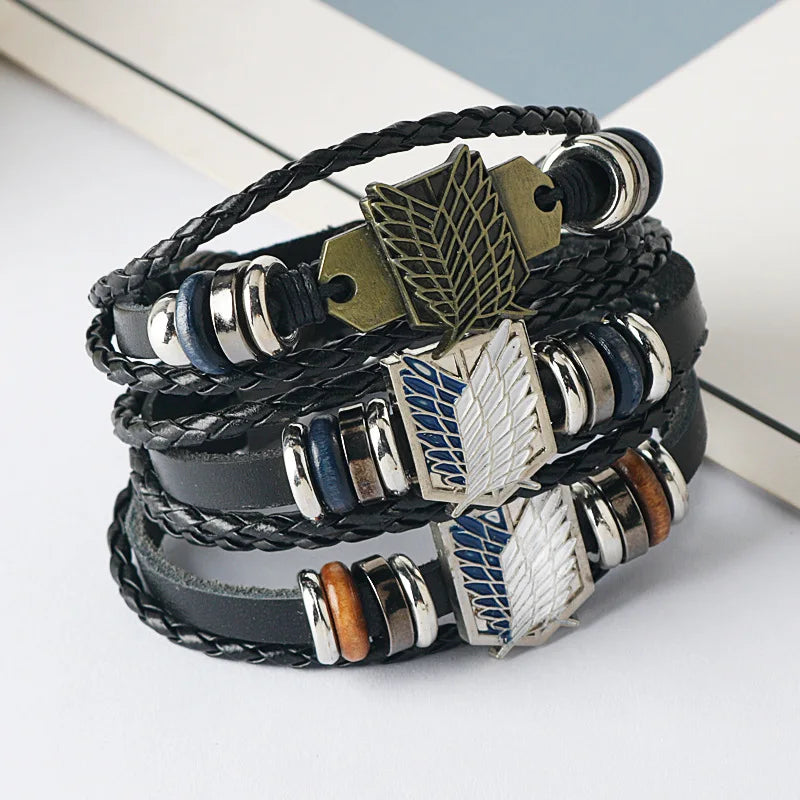 Attack on Titan Scout Regiment Woven Leather Bracelet