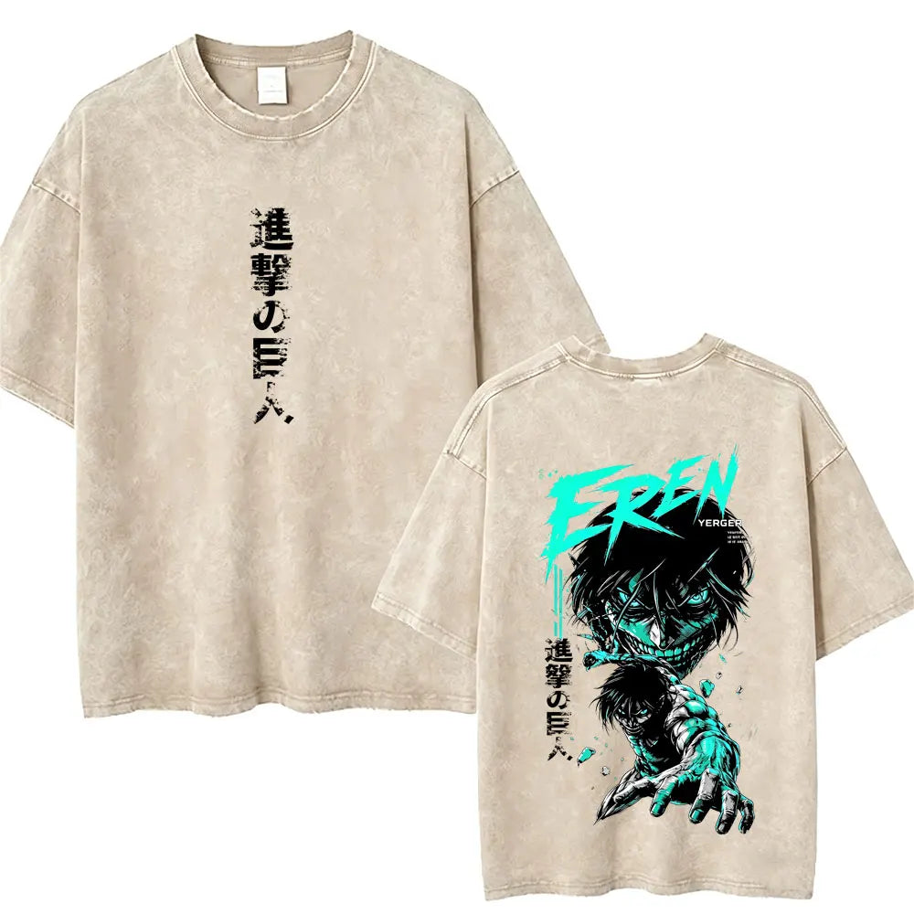 Attack on Titan Mikasa Ackerman Vintage Washed Cotton Tee