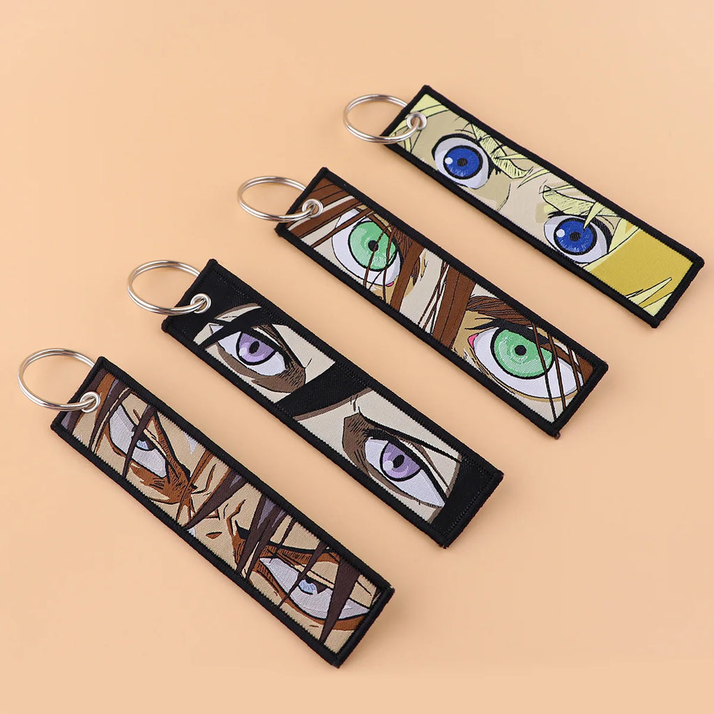 Attack on Titan Eren & Levi Embroidery Keychain Tag