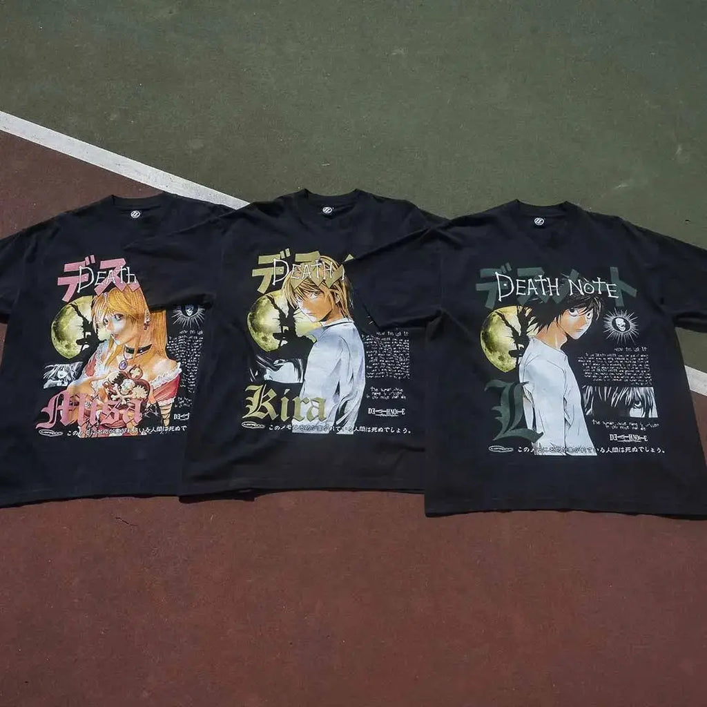 Death Note Gothic Oversized Y2K Cotton Graphic Tee