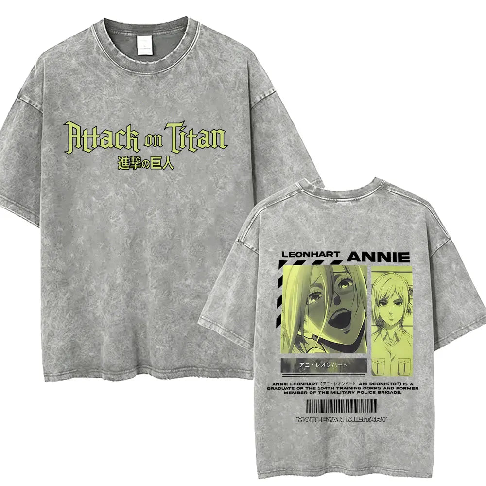 Attack on Titan Mikasa Ackerman Vintage Washed Cotton Tee