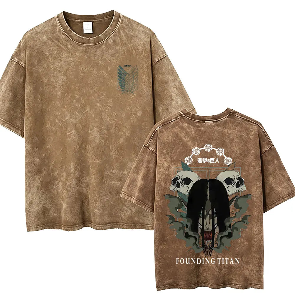 Attack on Titan Mikasa Ackerman Vintage Washed Cotton Tee