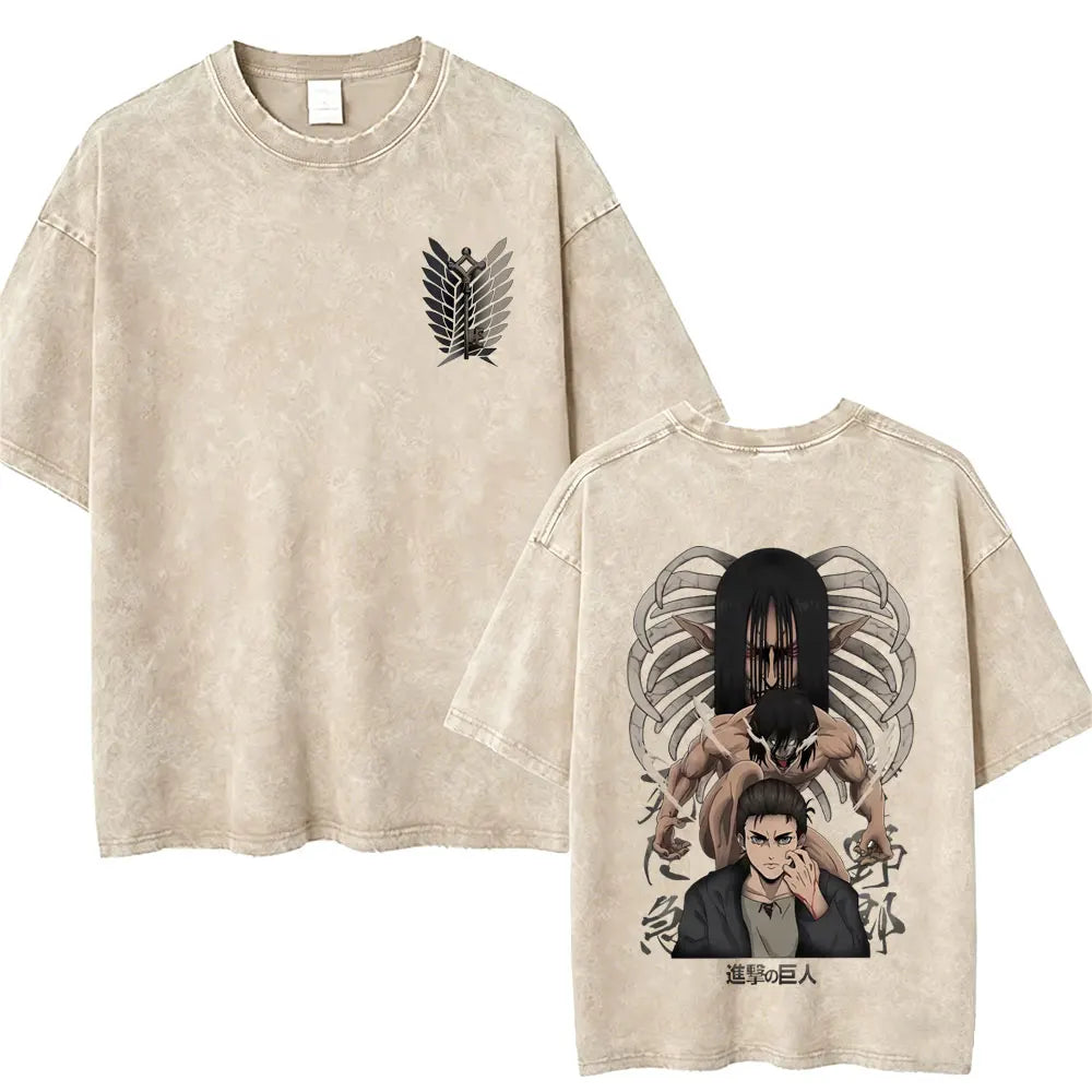 Attack on Titan Mikasa Ackerman Vintage Washed Cotton Tee