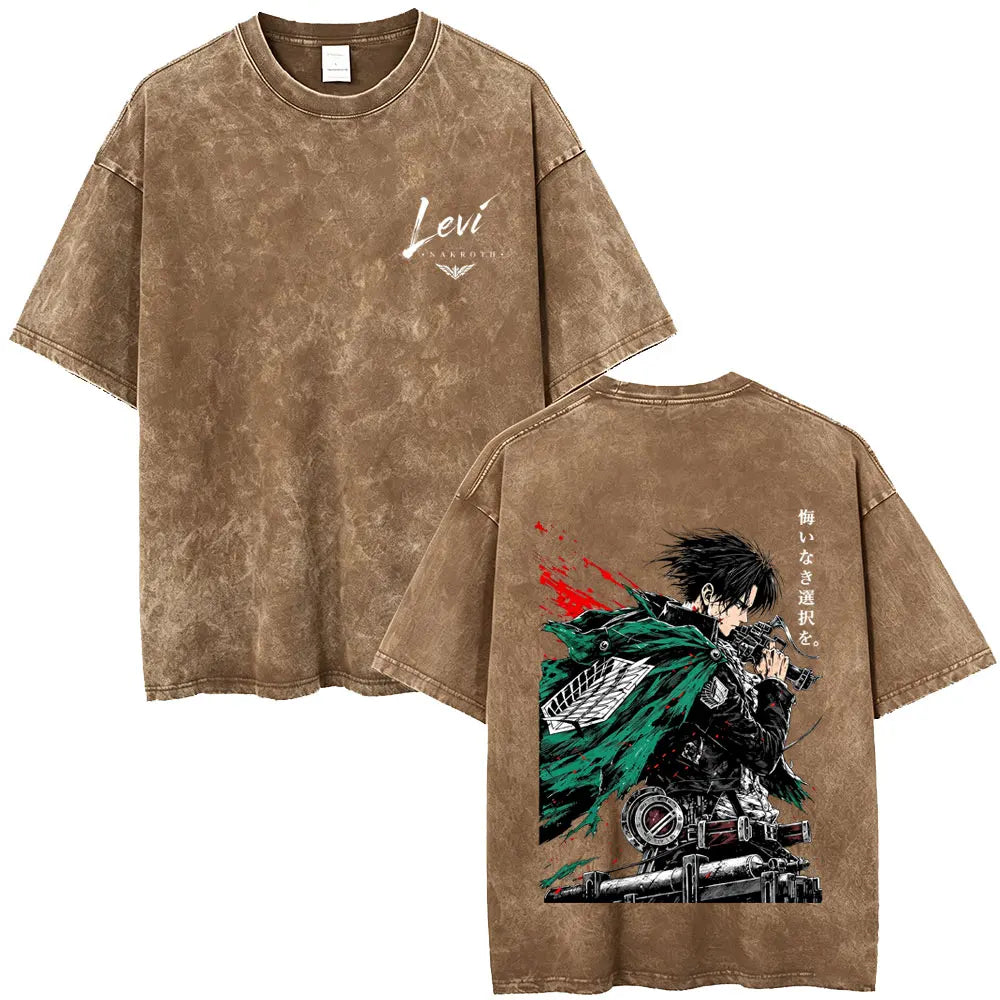 Attack on Titan Mikasa Ackerman Vintage Washed Cotton Tee
