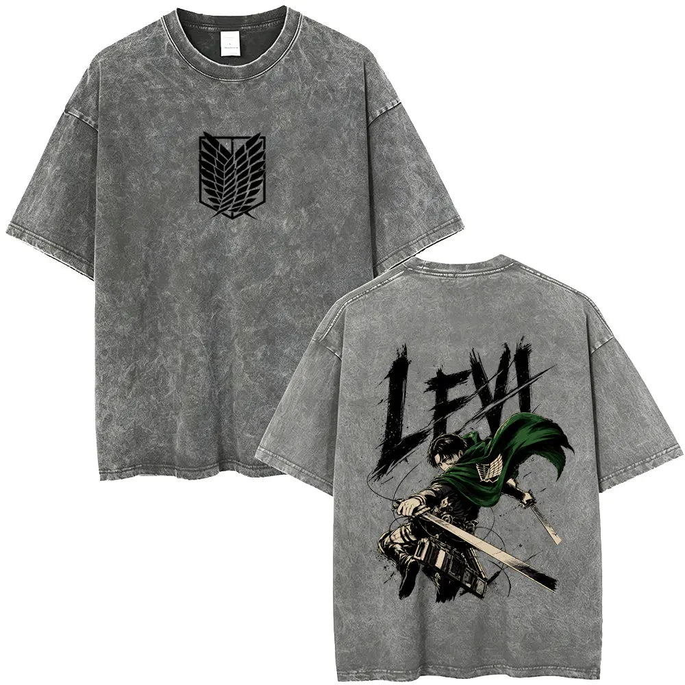 Attack on Titan Mikasa Ackerman Vintage Washed Cotton Tee