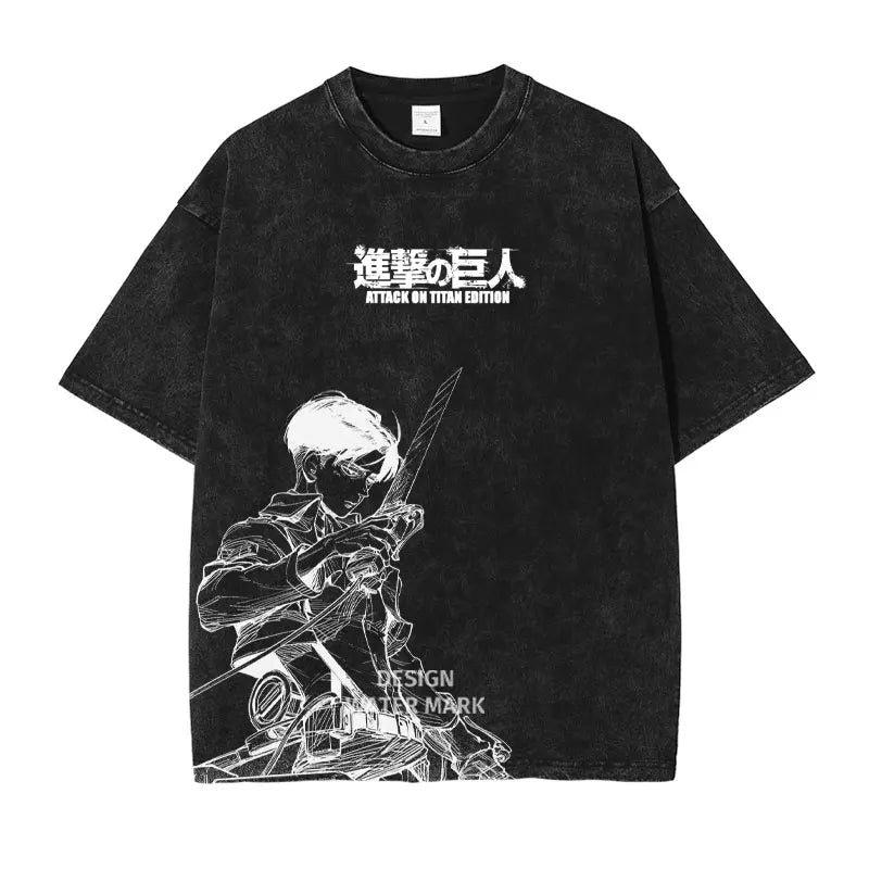Attack on Titan Levi Ackerman Vintage Washed Cotton Tee