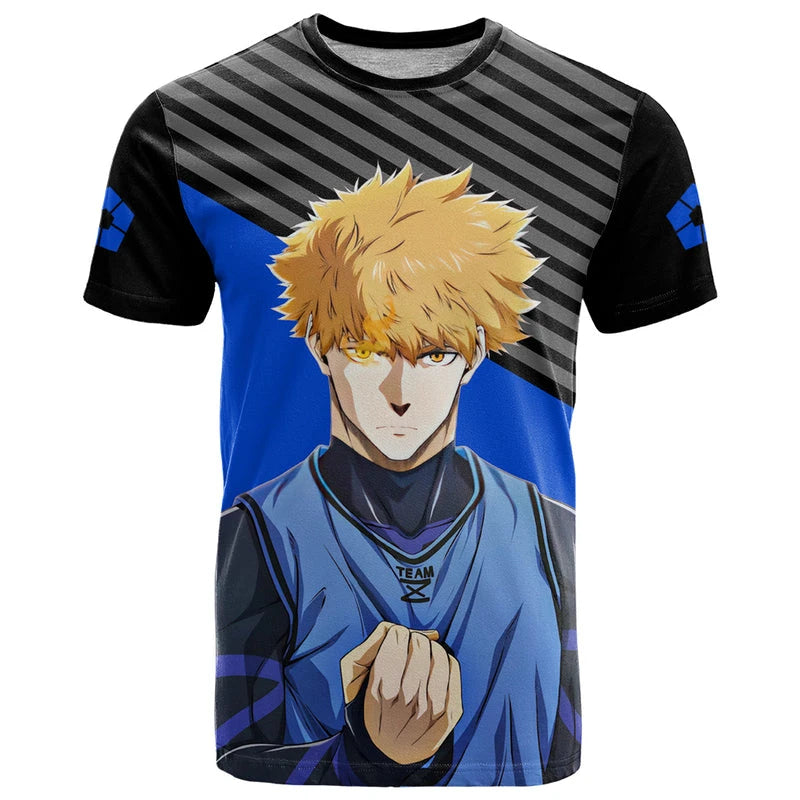 Blue Lock 3D Printed Harajuku Y2K Football Tee