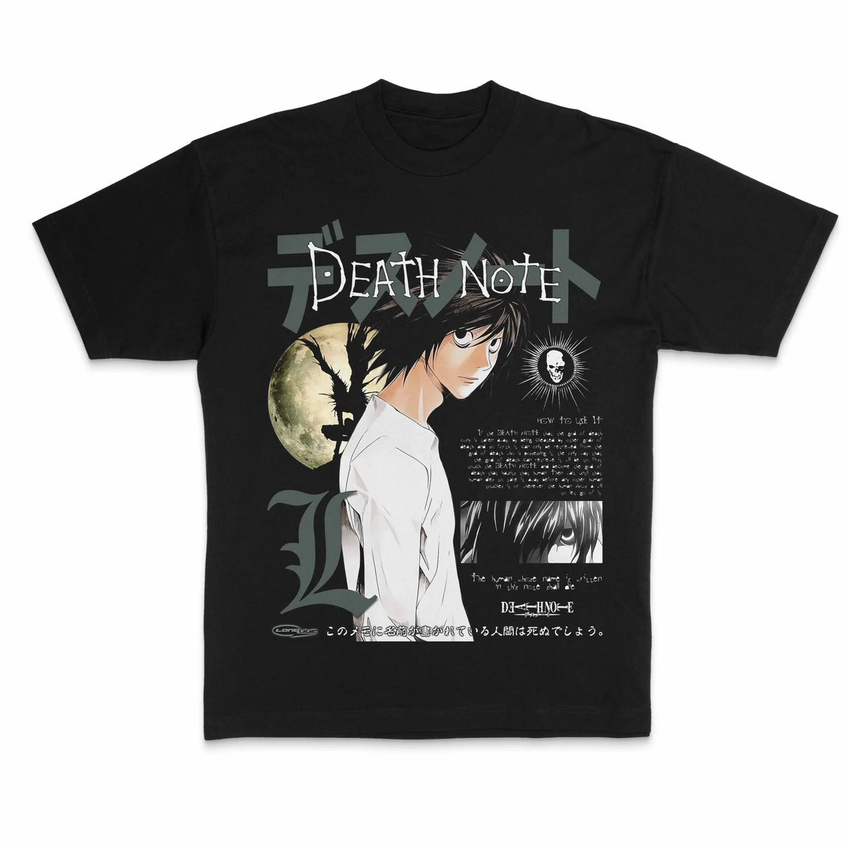 Death Note Gothic Oversized Y2K Cotton Graphic Tee