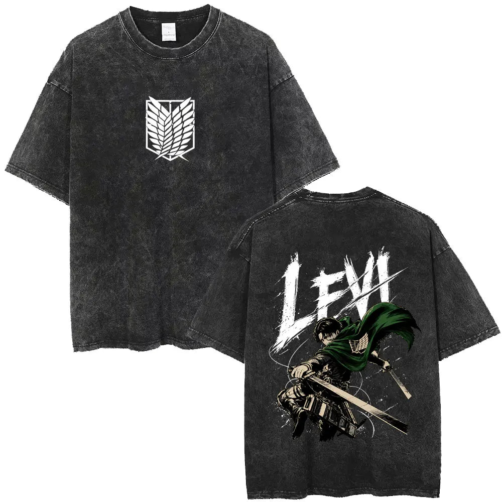 Attack on Titan Mikasa Ackerman Vintage Washed Cotton Tee
