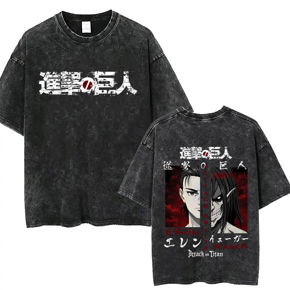 Attack on Titan Mikasa Ackerman Vintage Washed Cotton Tee