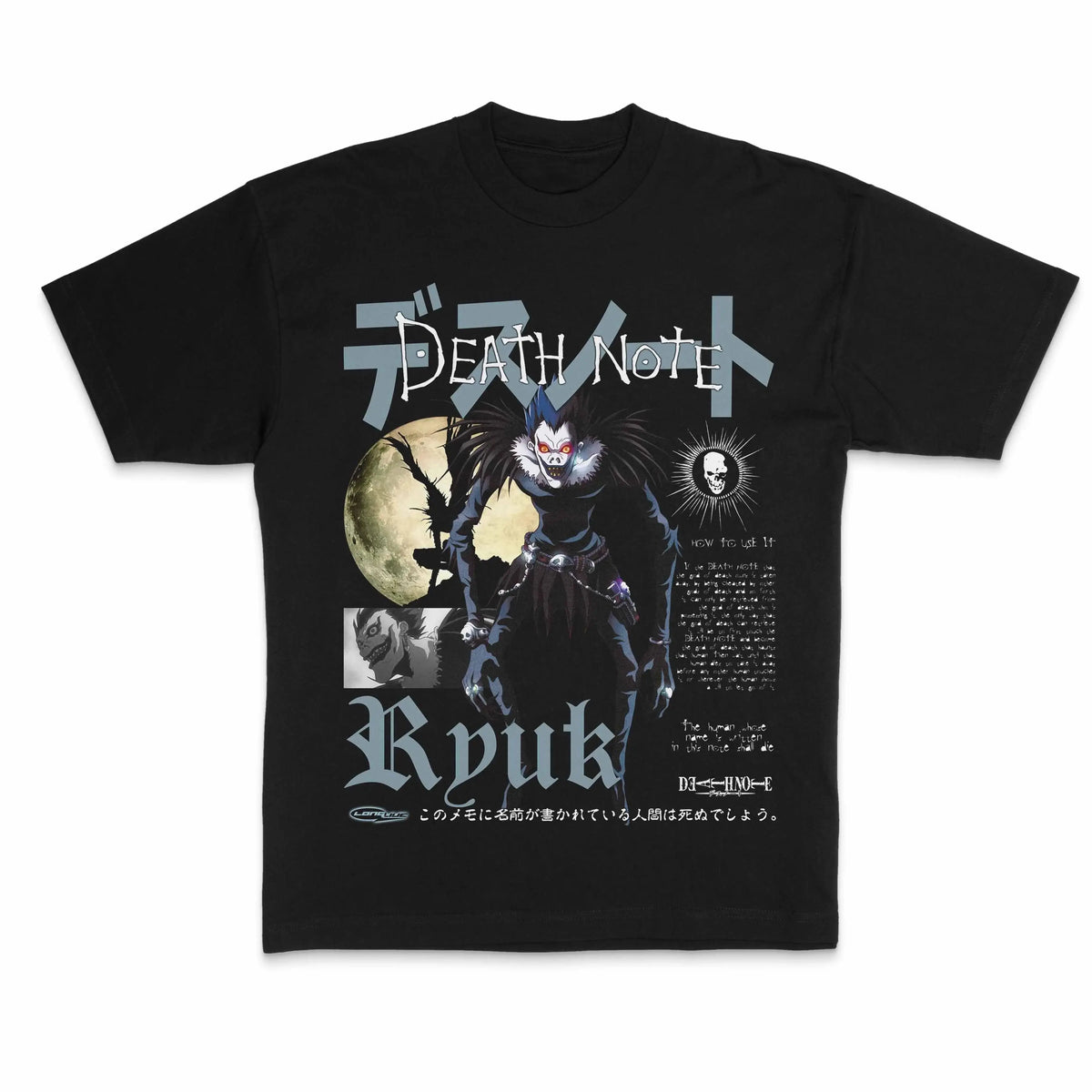 Death Note Gothic Oversized Y2K Cotton Graphic Tee