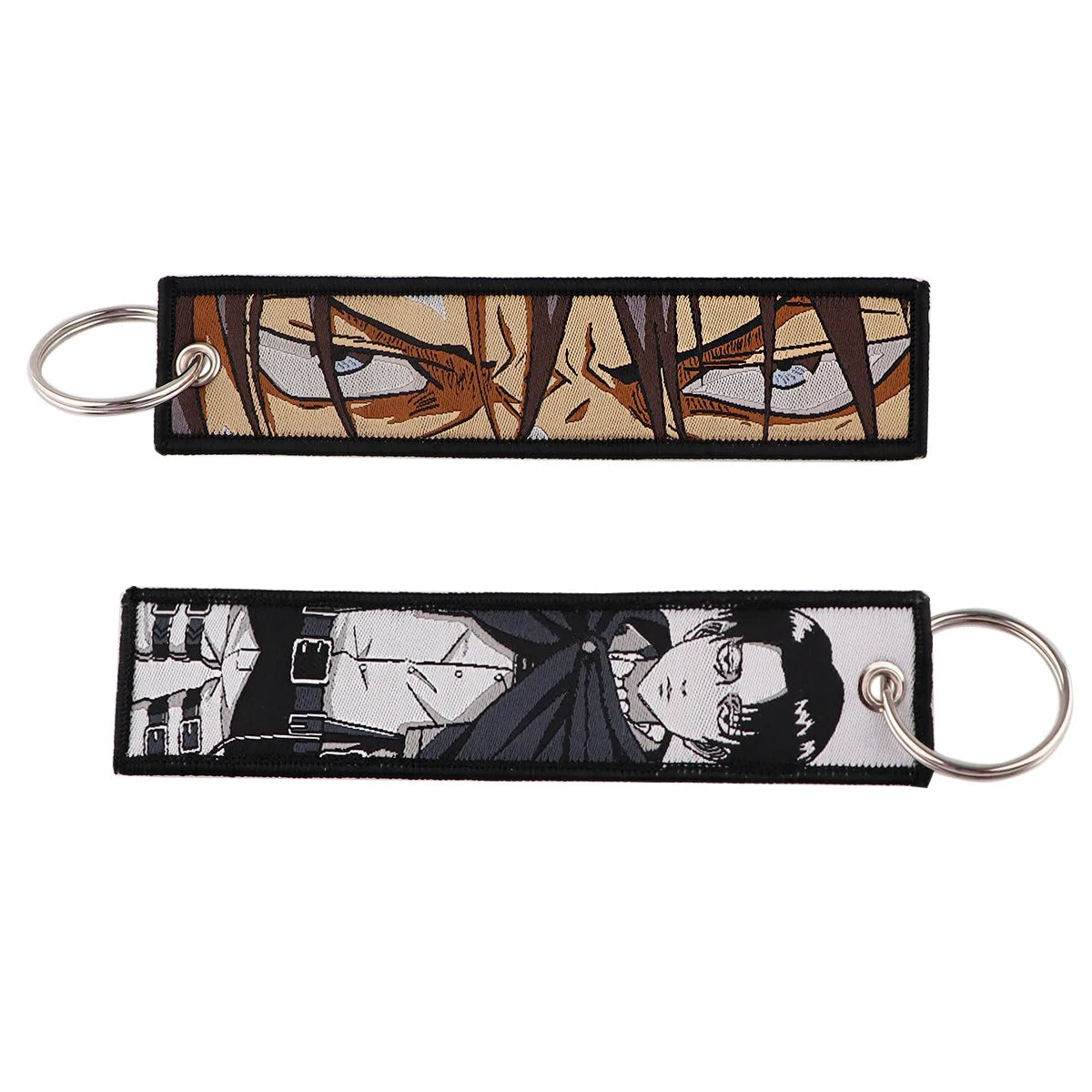 Attack on Titan Eren & Levi Embroidery Keychain Tag