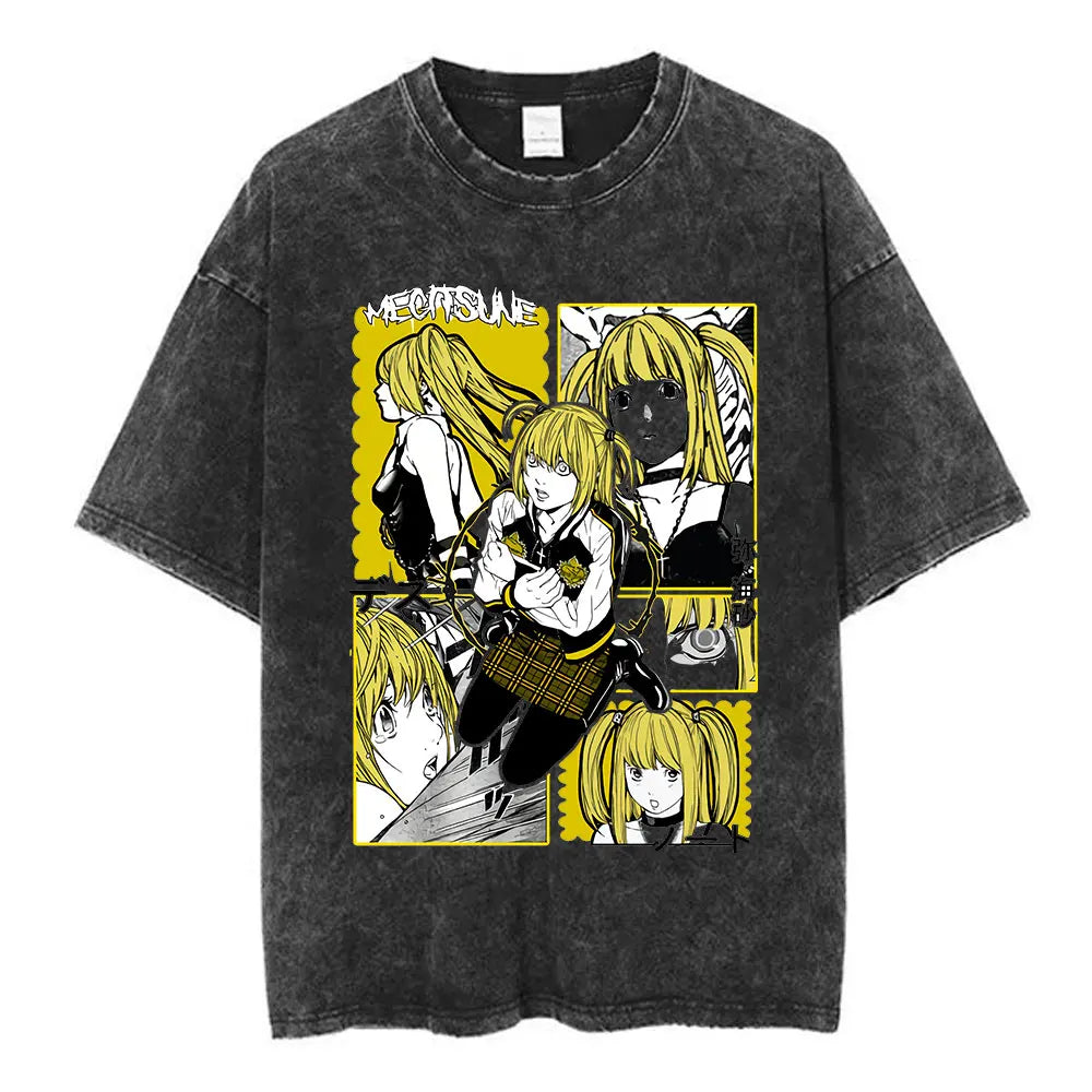 Death Note L Lawliet & Light Yagami Vintage Washed Cotton Tee