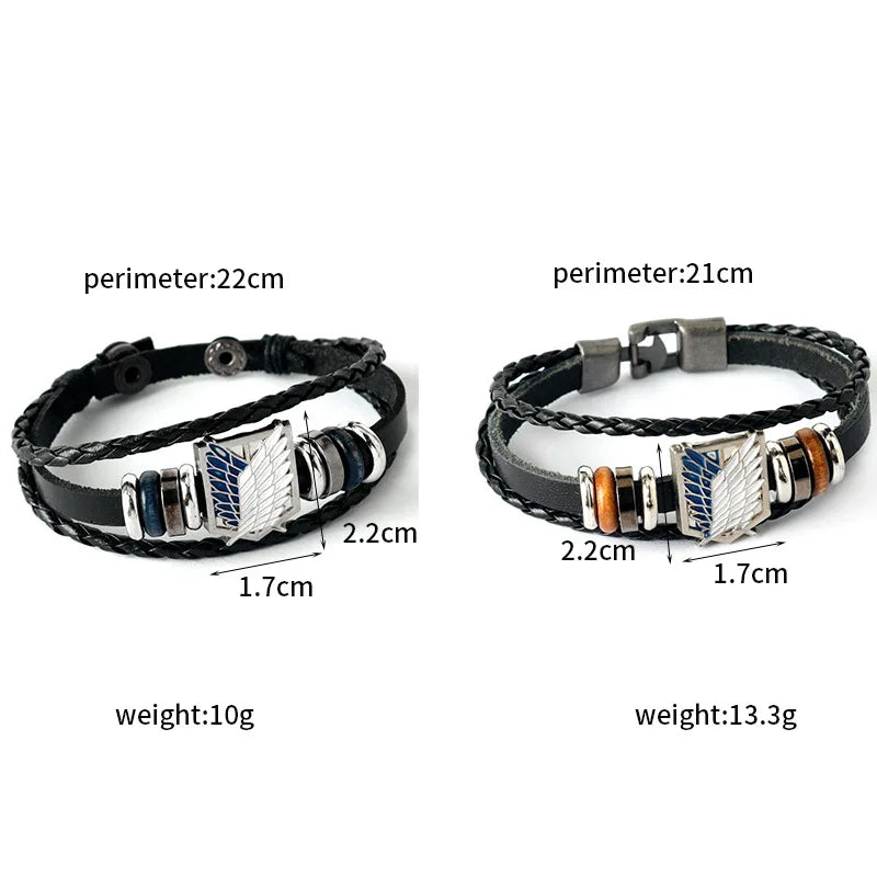 Attack on Titan Scout Regiment Woven Leather Bracelet
