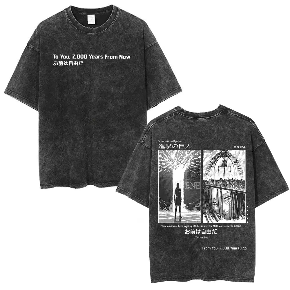 Attack on Titan Eren Yeager Vintage Washed Cotton Tee