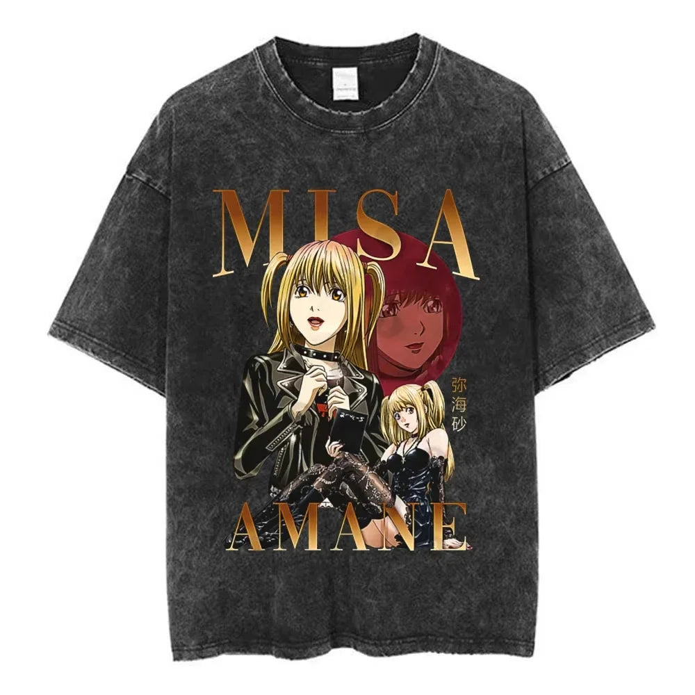 Death Note Light Yagami & L Lawliet Vintage Washed Cotton Tee