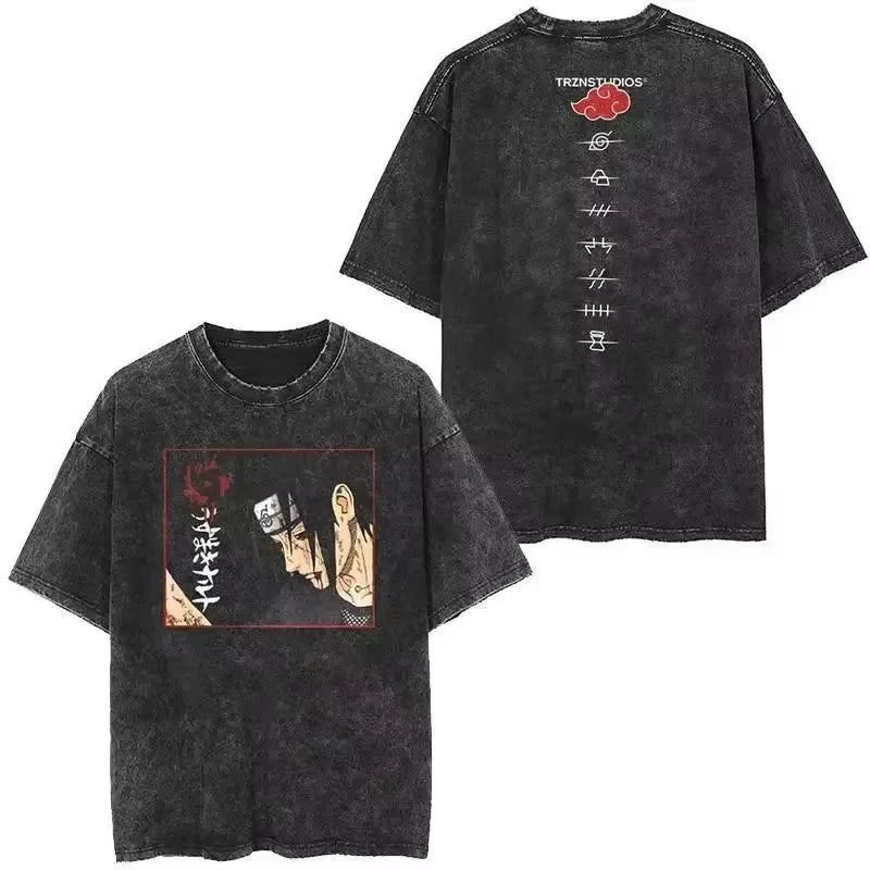 Naruto Itachi Uchiha Oversized Washed Cotton Tee (2026 Summer)