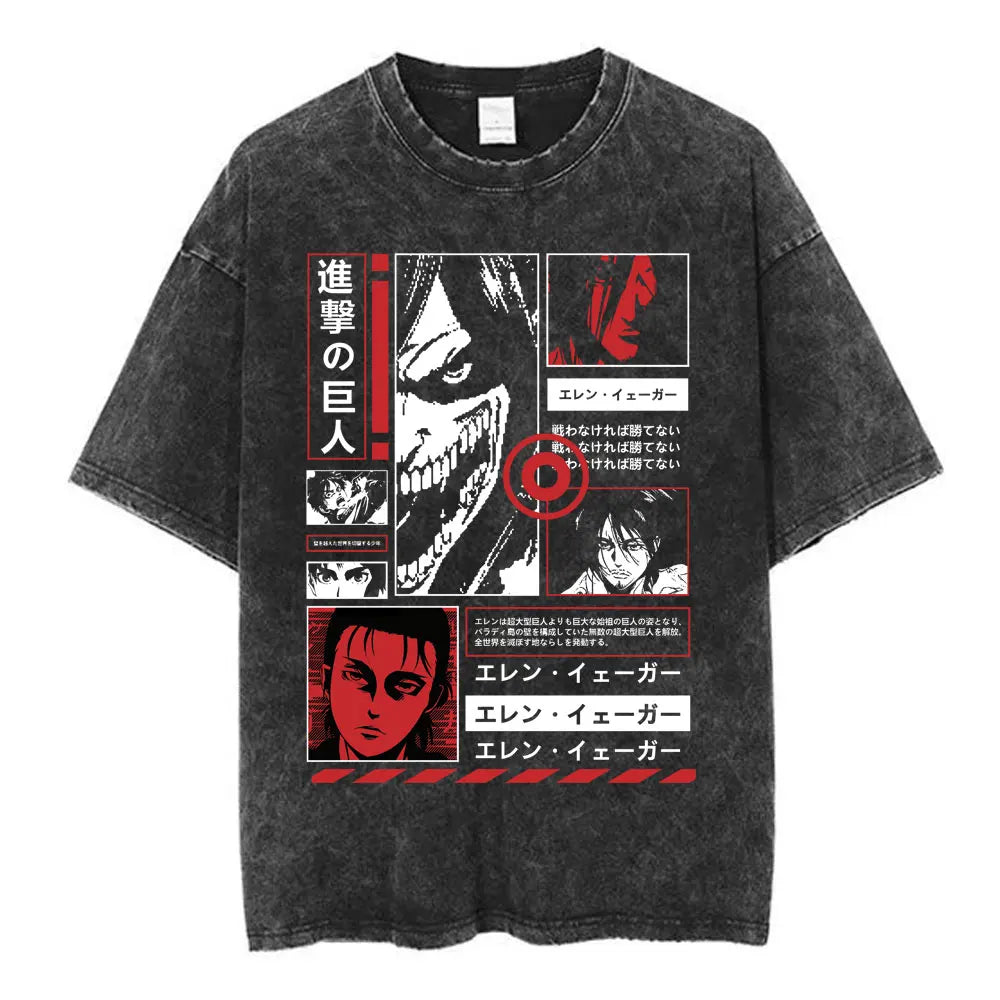 Attack on Titan Eren Yeager Vintage Washed Cotton Tee