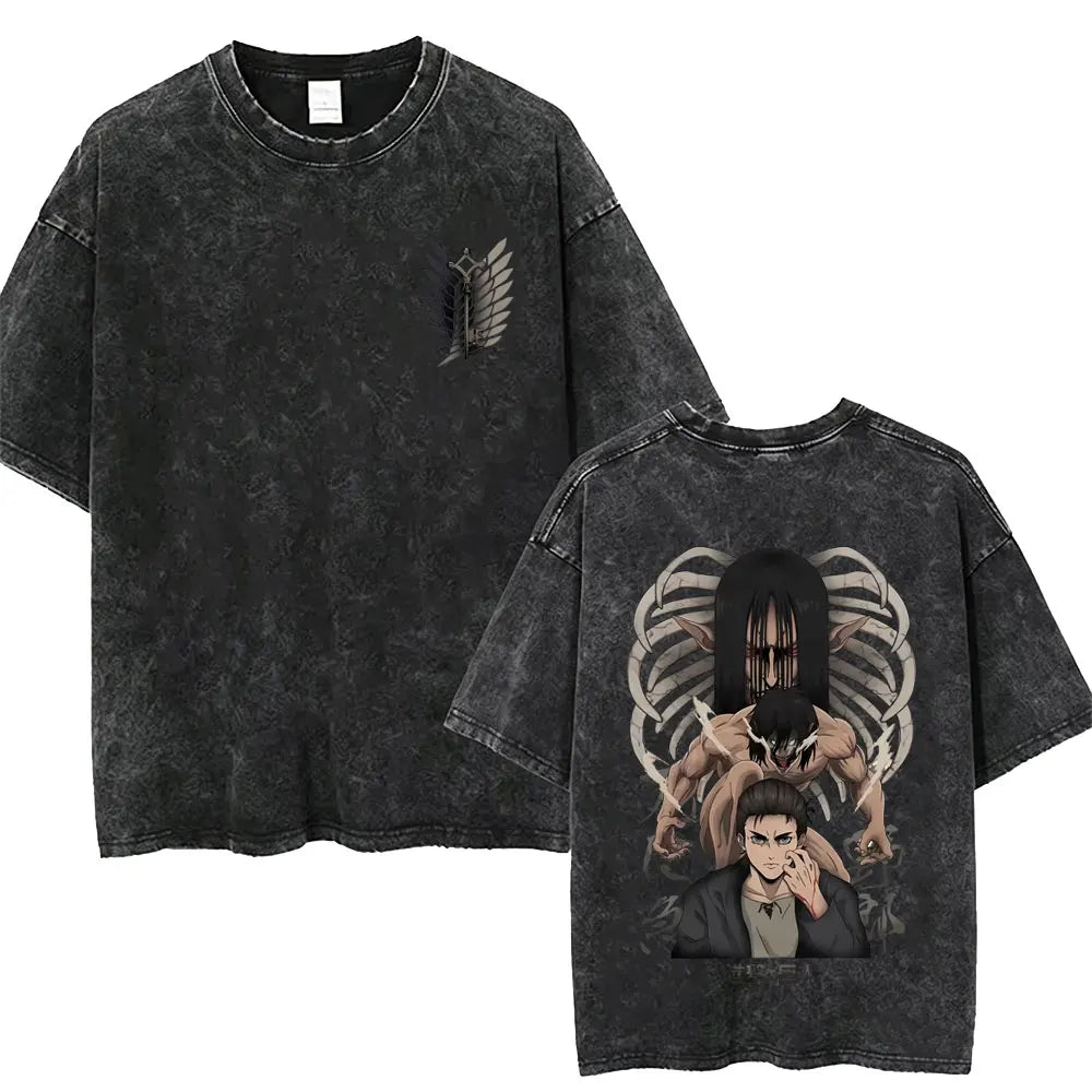 Attack on Titan Mikasa Ackerman Vintage Washed Cotton Tee