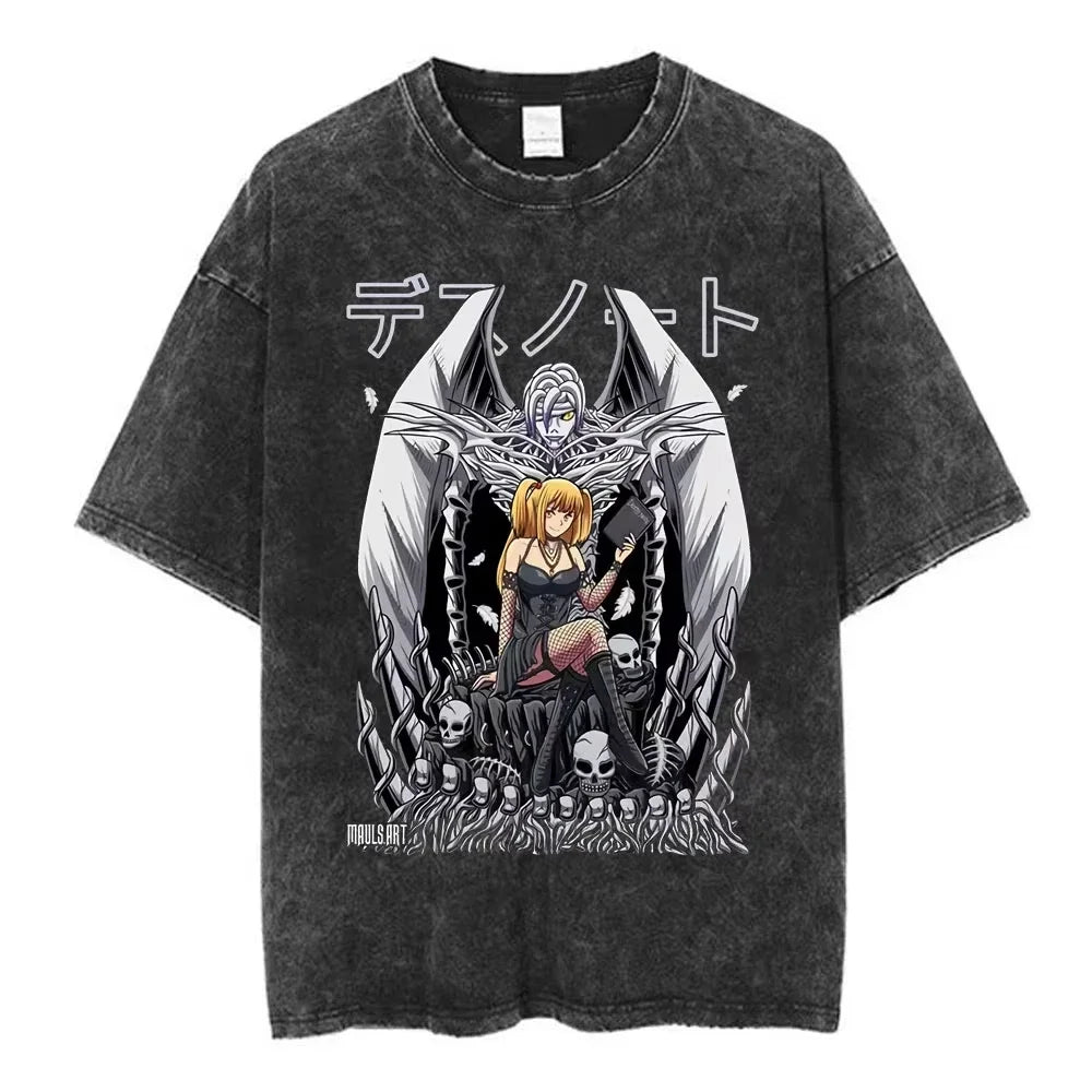 Death Note Light Yagami & L Lawliet Vintage Washed Cotton Tee