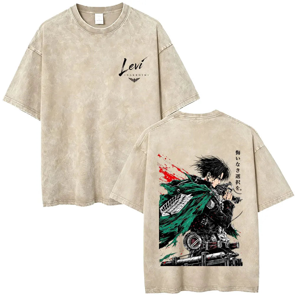 Attack on Titan Mikasa Ackerman Vintage Washed Cotton Tee