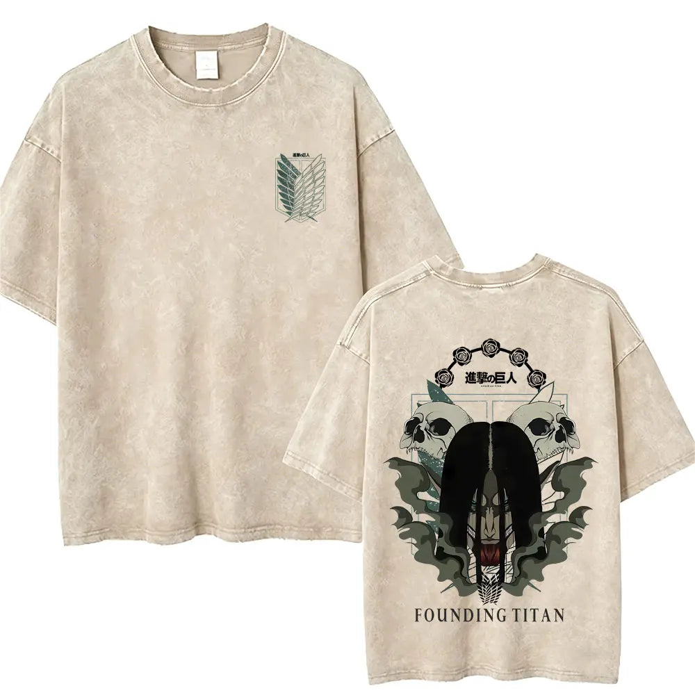 Attack on Titan Mikasa Ackerman Vintage Washed Cotton Tee