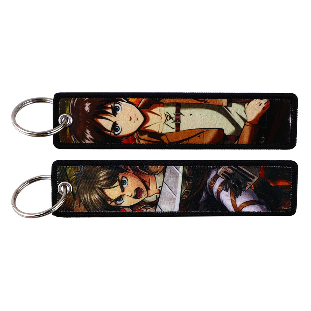 Attack on Titan Eren & Levi Embroidery Keychain Tag