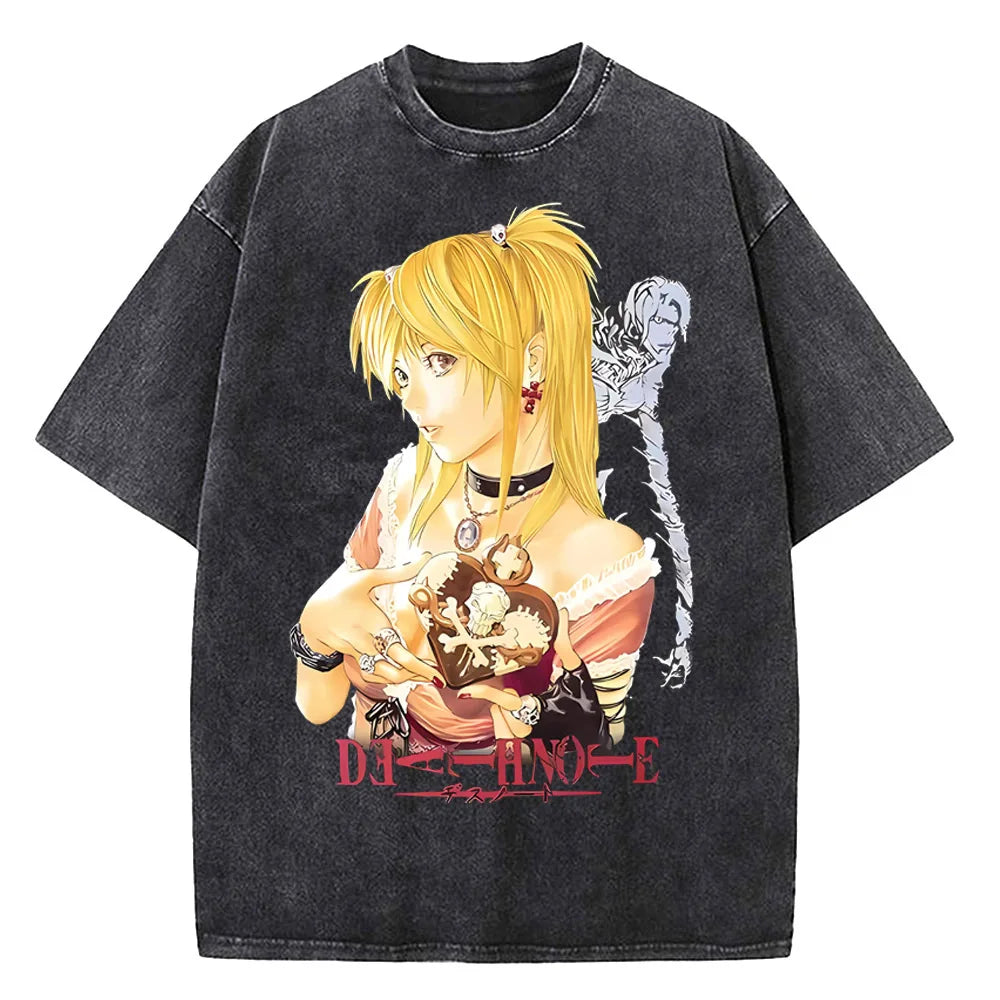 Death Note Harajuku Vintage Washed Cotton Graphic Tee