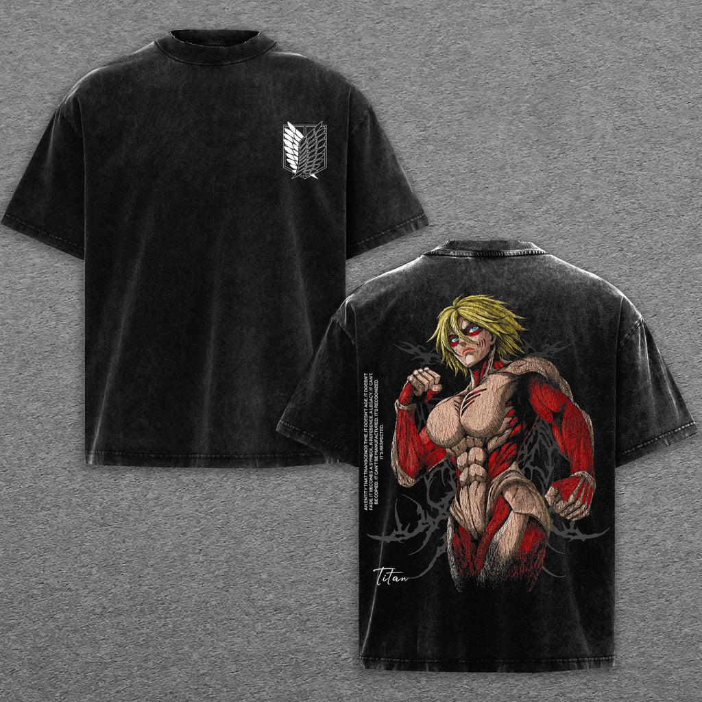 Attack on Titan Female Titan Vintage Washed Cotton Tee