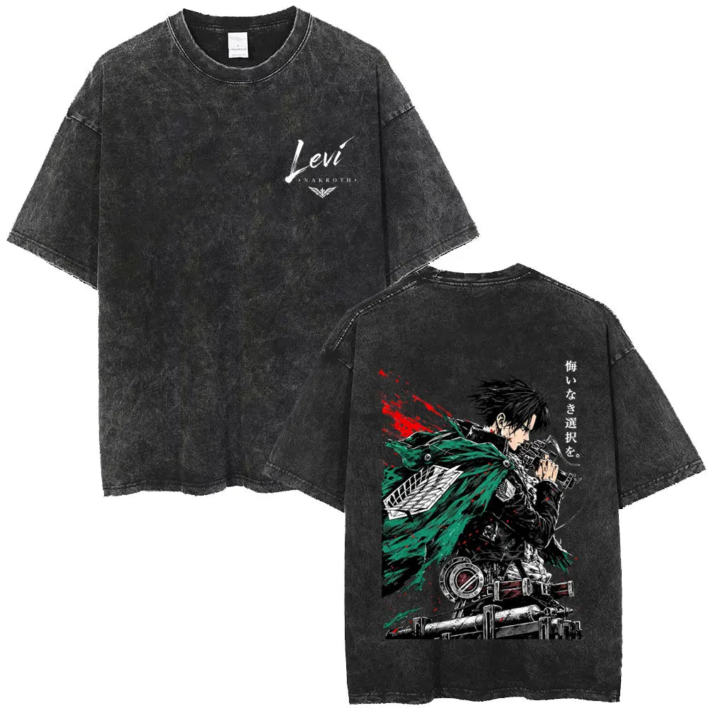 Attack on Titan Mikasa Ackerman Vintage Washed Cotton Tee