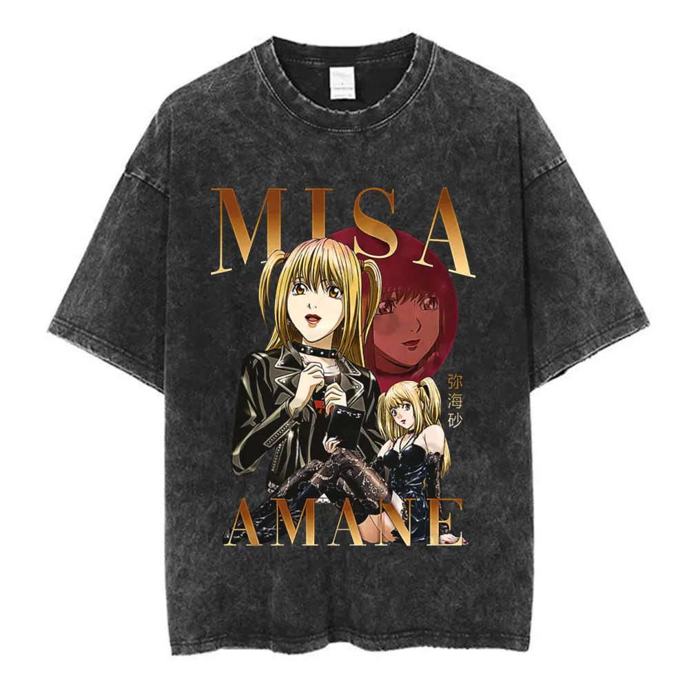 Death Note L Lawliet & Light Yagami Vintage Washed Cotton Tee