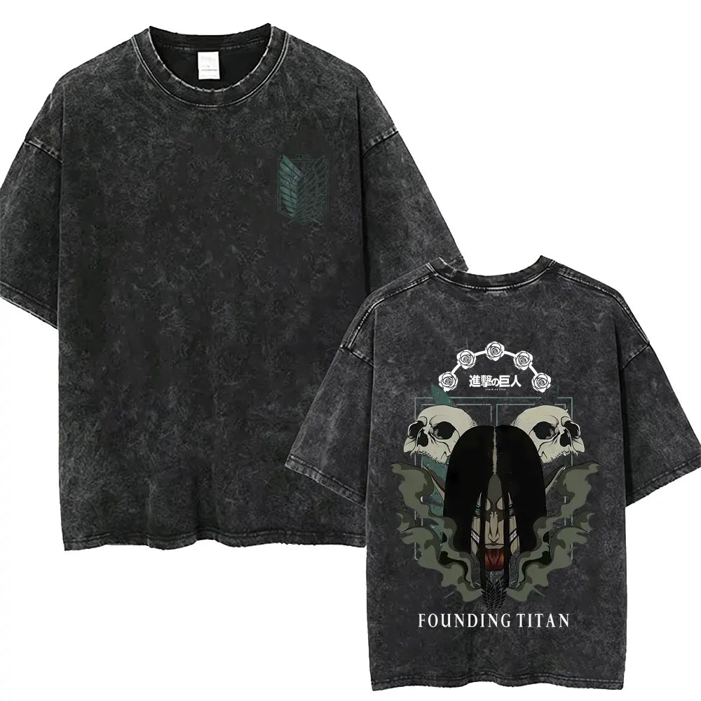 Attack on Titan Mikasa Ackerman Vintage Washed Cotton Tee