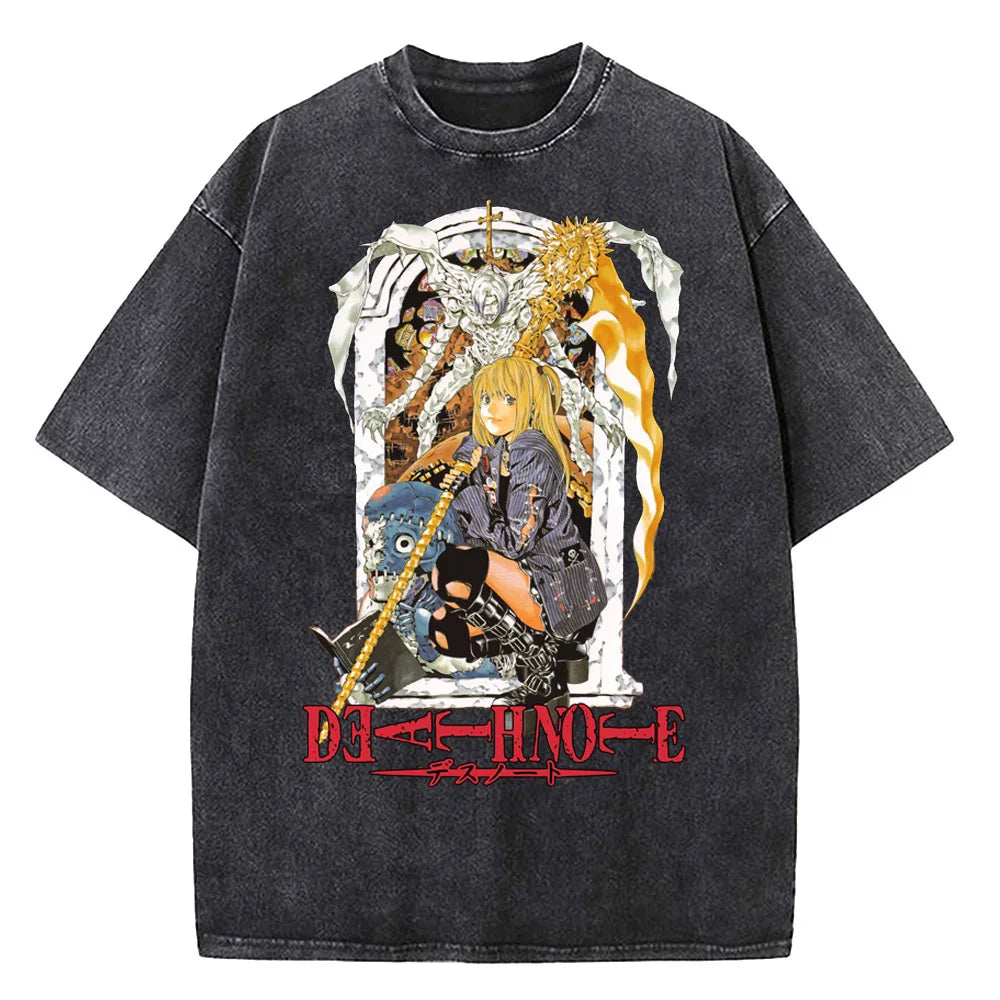 Death Note Harajuku Vintage Washed Cotton Graphic Tee