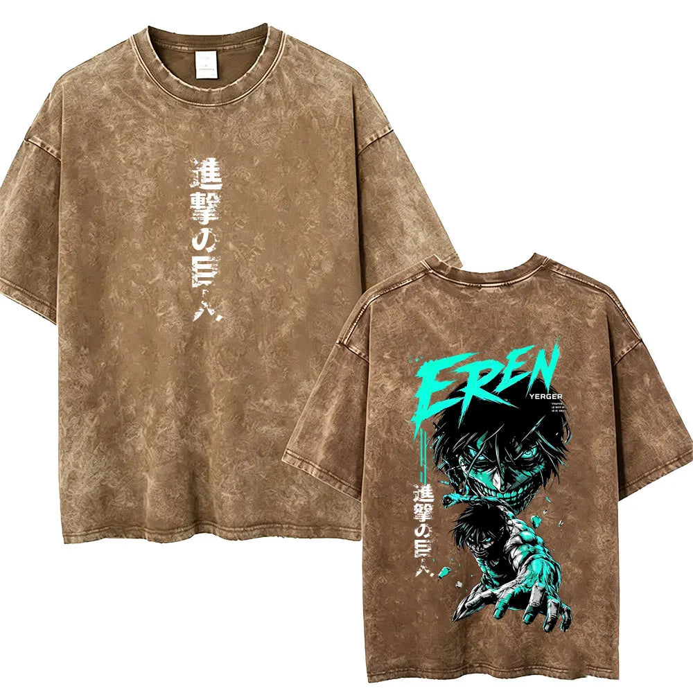 Attack on Titan Mikasa Ackerman Vintage Washed Cotton Tee