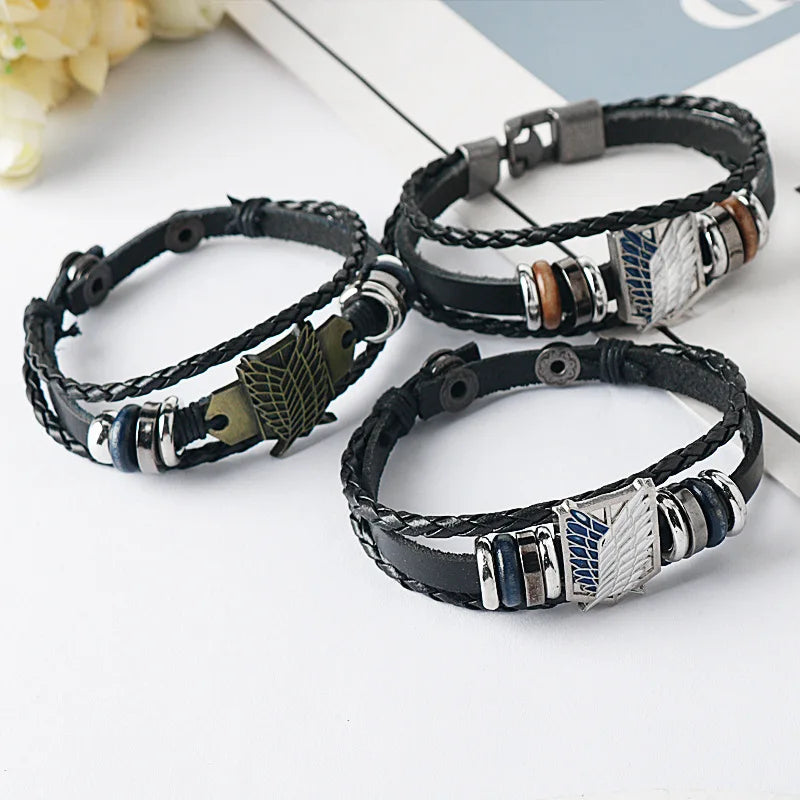Attack on Titan Scout Regiment Woven Leather Bracelet