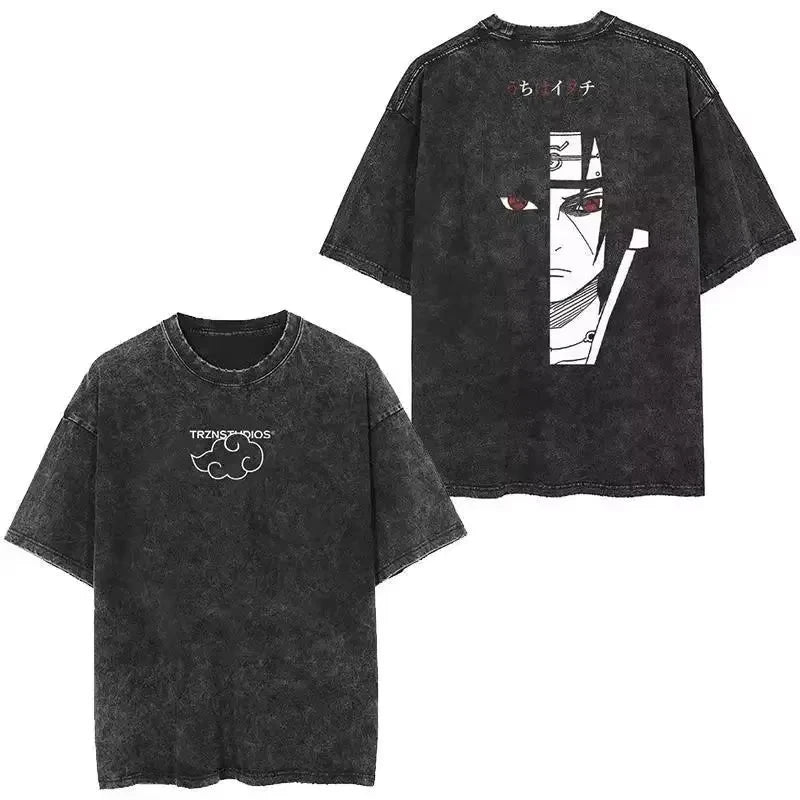 Naruto Itachi Uchiha Oversized Washed Cotton Tee (2026 Summer)