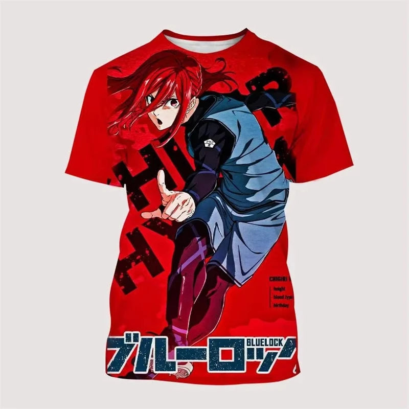 Blue Lock 3D Printed Harajuku Y2K Football Tee