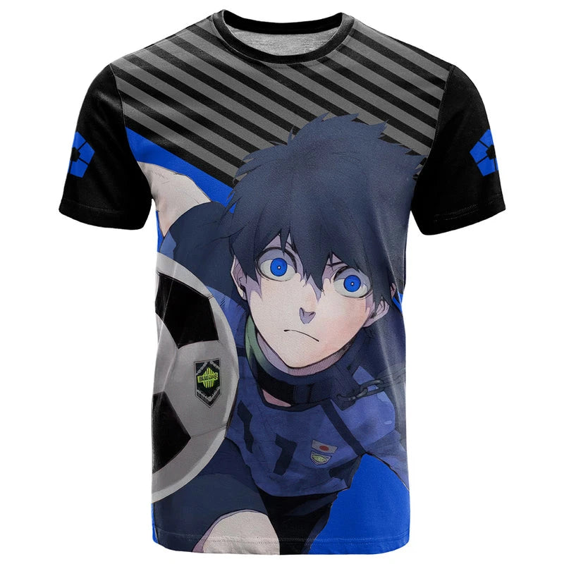 Blue Lock 3D Printed Harajuku Y2K Football Tee