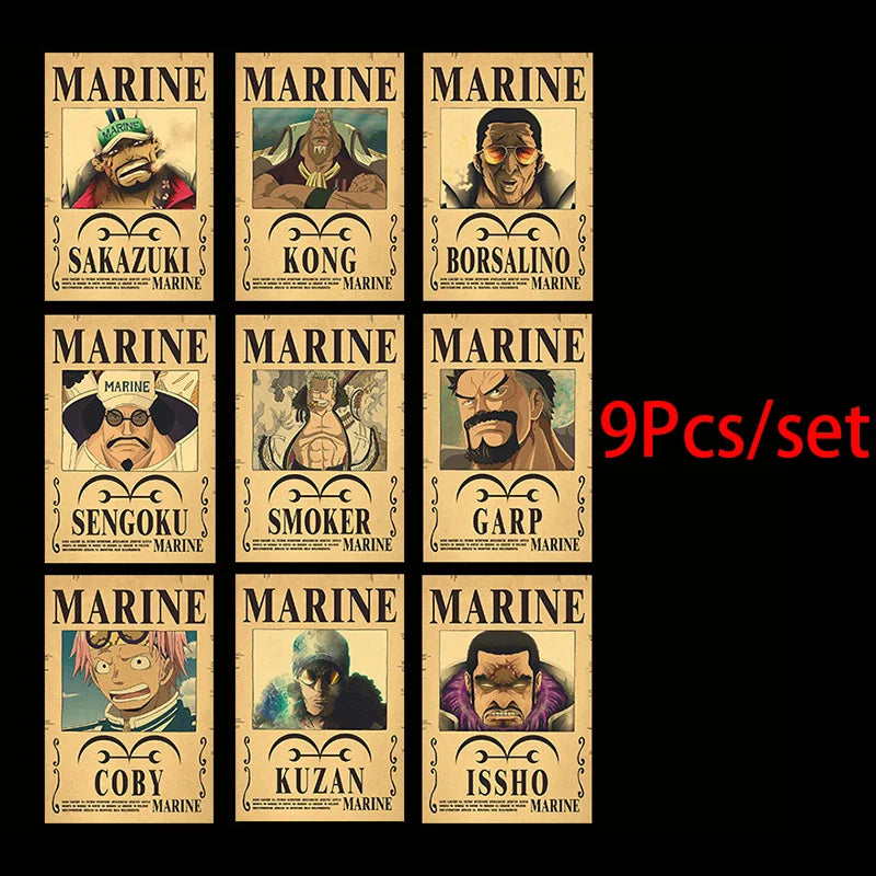One Piece Vintage Wanted Posters Set