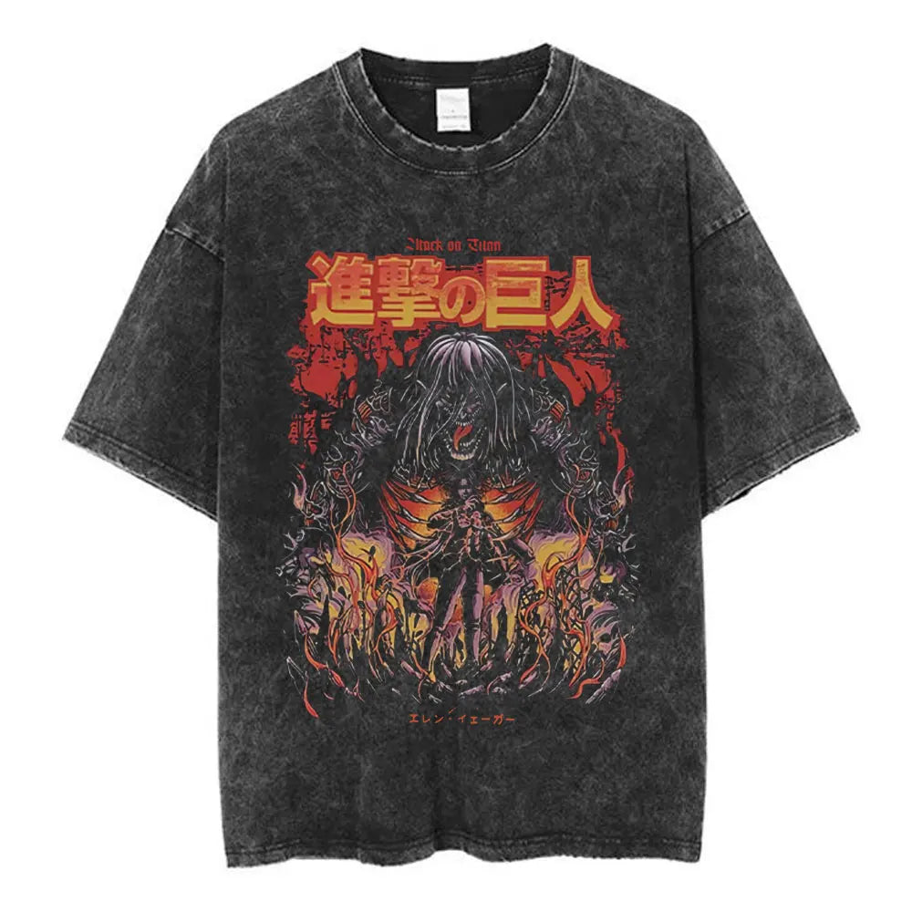 Attack on Titan Eren Yeager Vintage Washed Cotton Tee