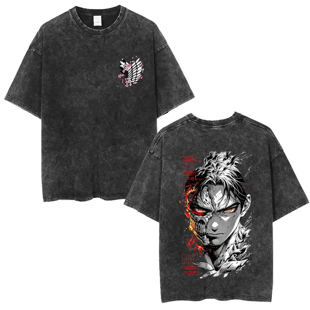 Attack on Titan Mikasa Ackerman Vintage Washed Cotton Tee